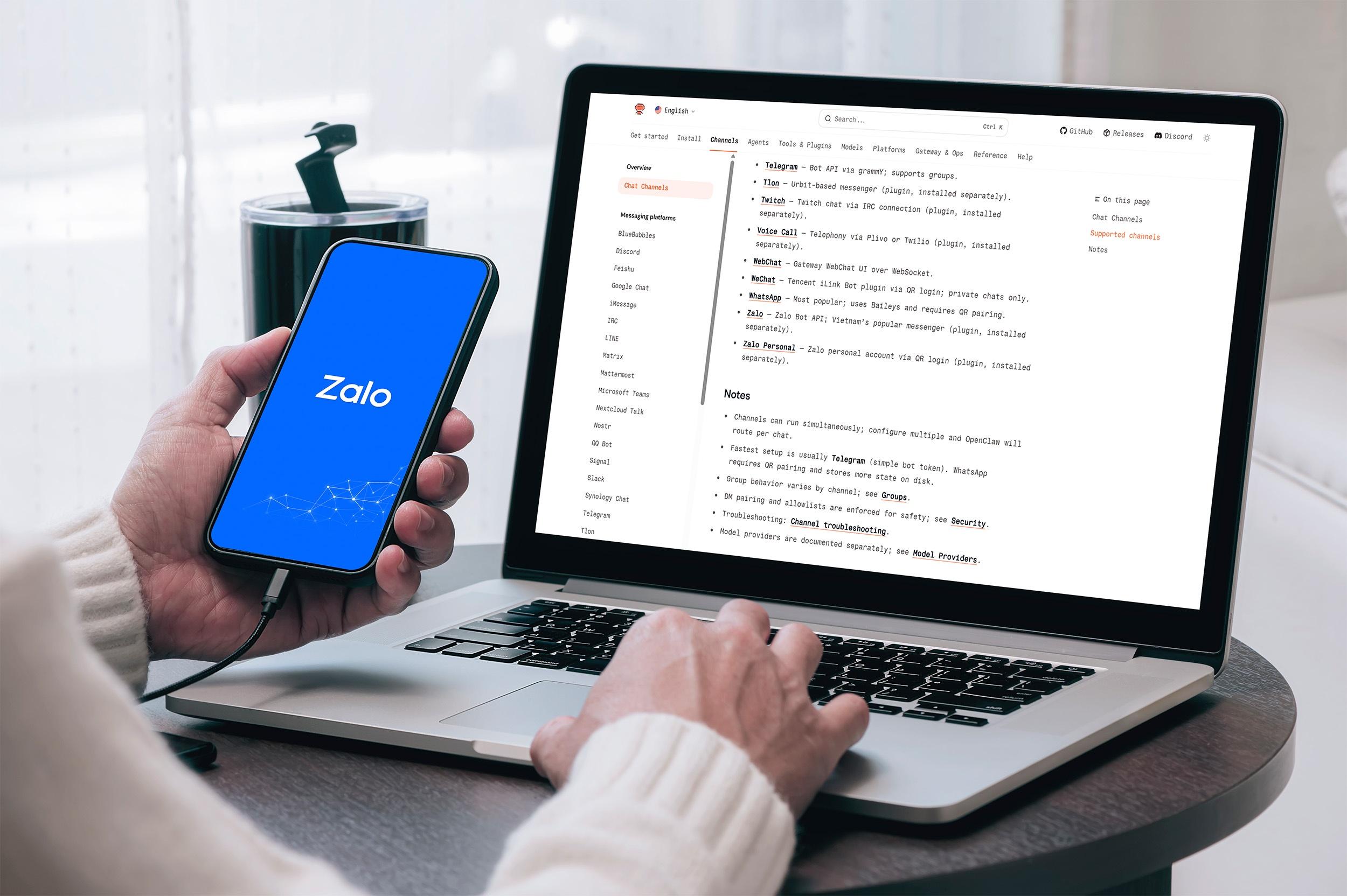  Zalo chủ động hỗ trợ các kết nối trực tiếp (Bot API) đến Open Claw. 