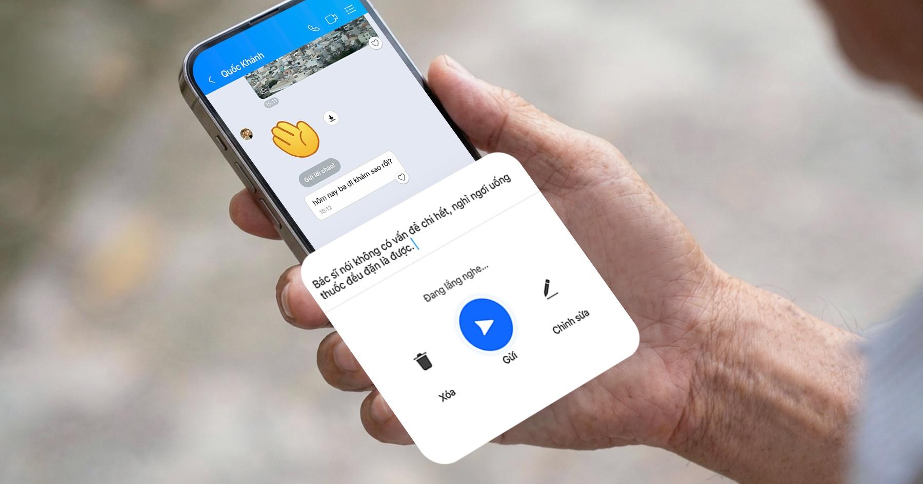  Tính năng Dictation trên ứng dụng Zalo. 
