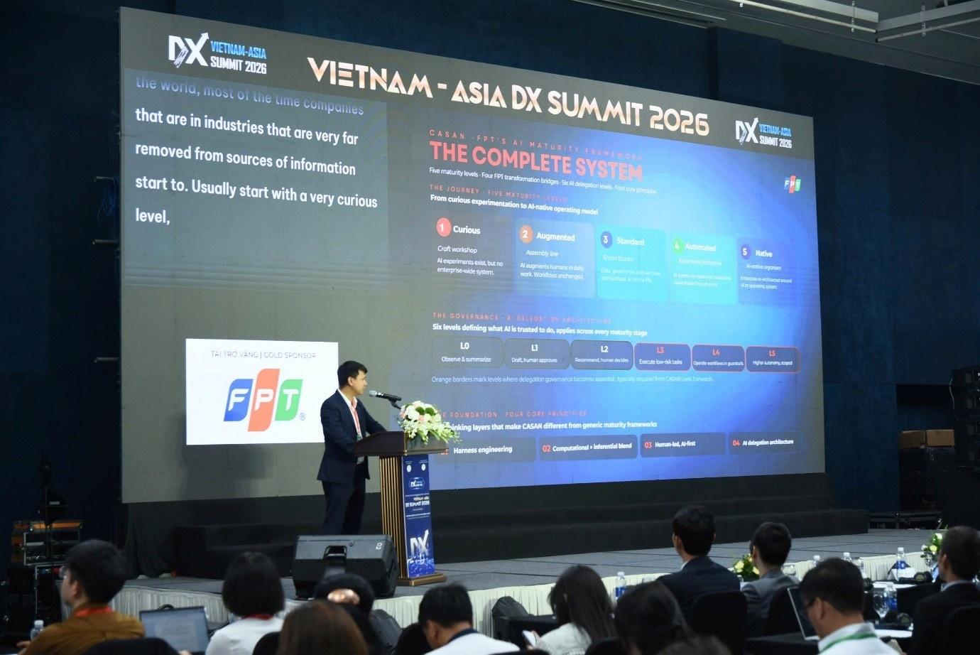  Theo ông Phong, phần lớn doanh nghiệp đang dừng ở 2 tầng đầu tiên của quá trình chuyển đổi AI là Curious và Augmented. 