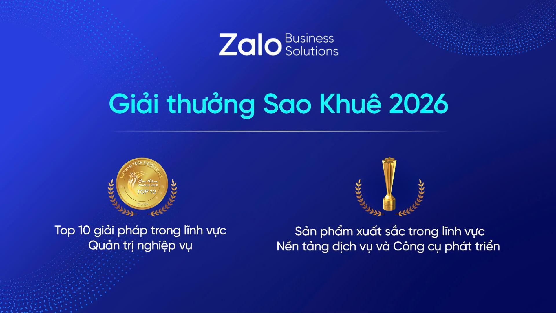 Zalo được vinh danh ở 2 hạng mục tại giải thưởng Sao Khuê 2026.