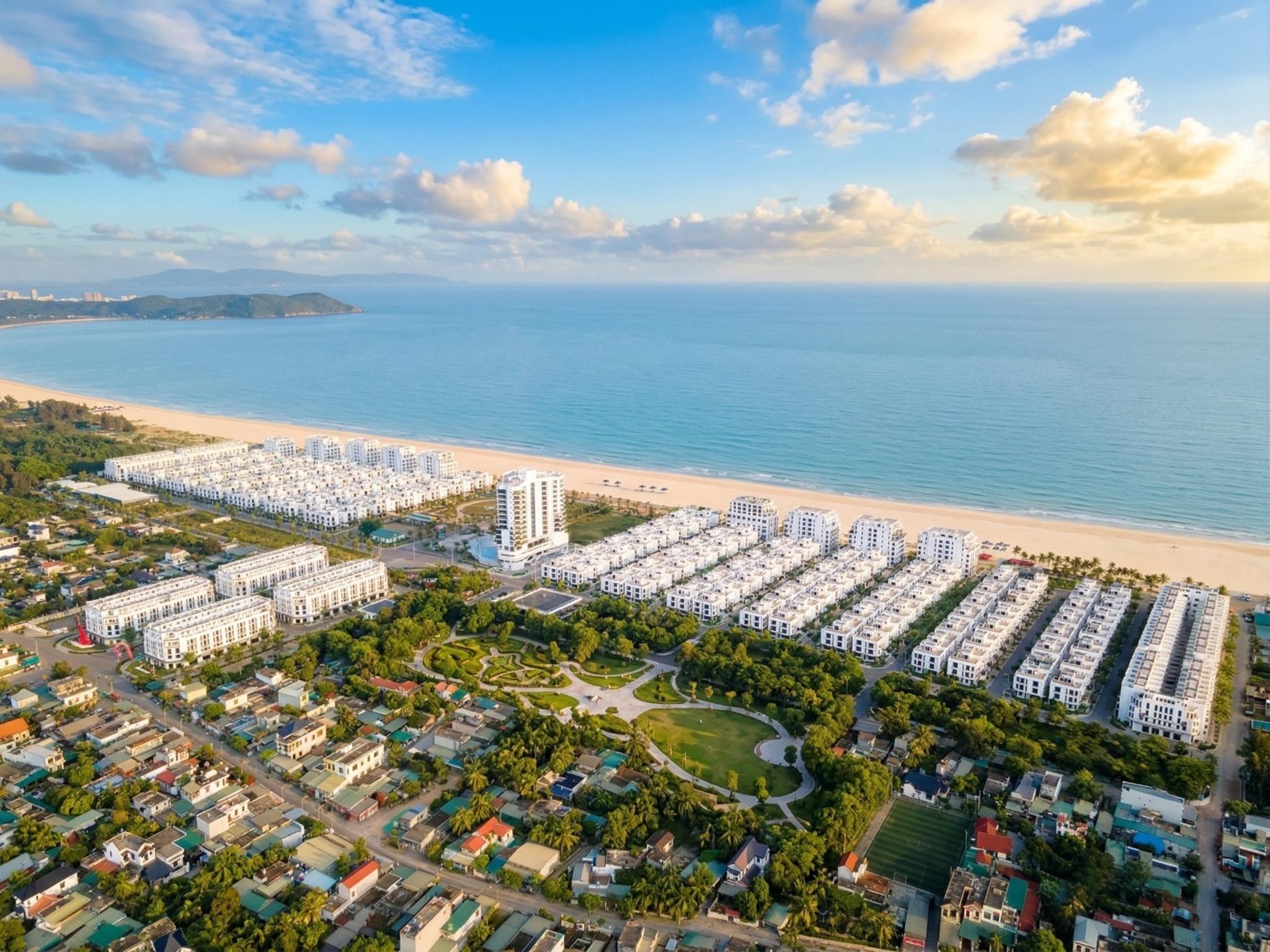  Phối cảnh tổ hợp nghỉ dưỡng mặt tiền biển quốc tế Vlasta - Sầm Sơn. Ảnh: Văn Phú.