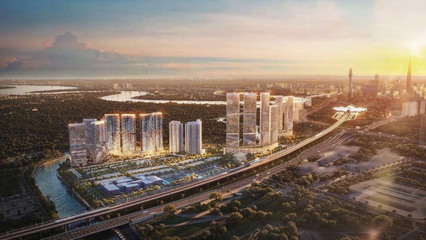 Phối cảnh dự án Palm City nhìn từ trên cao.