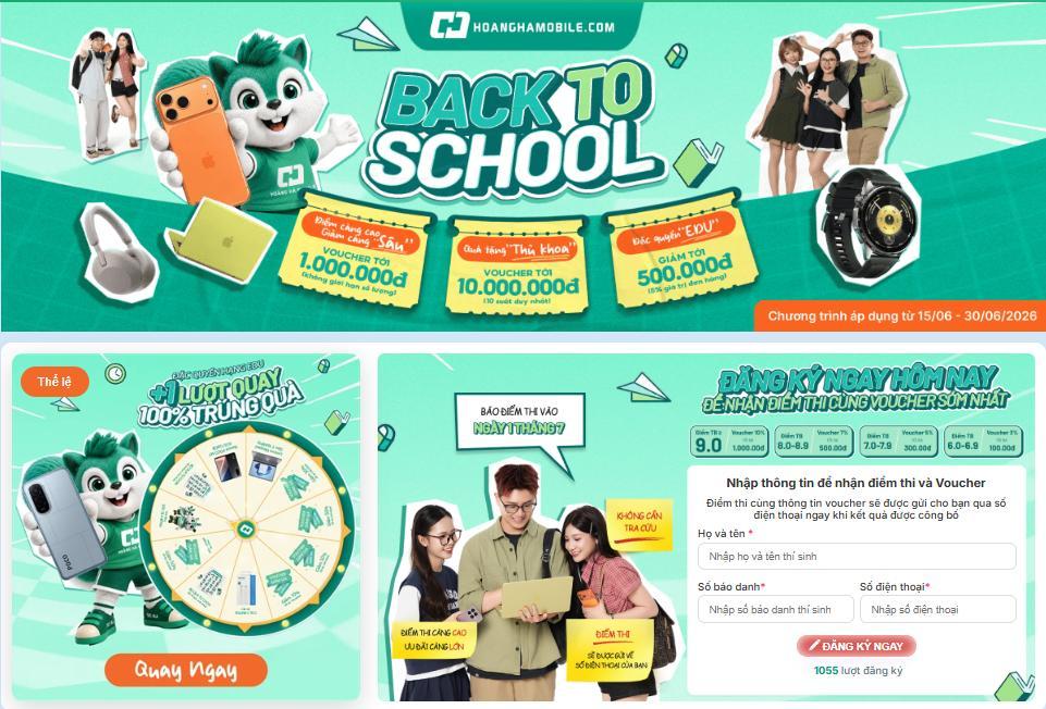  Hoàng Hà Mobile tổ chức nhiều chương trình ưu đãi mùa “Back to School”. 