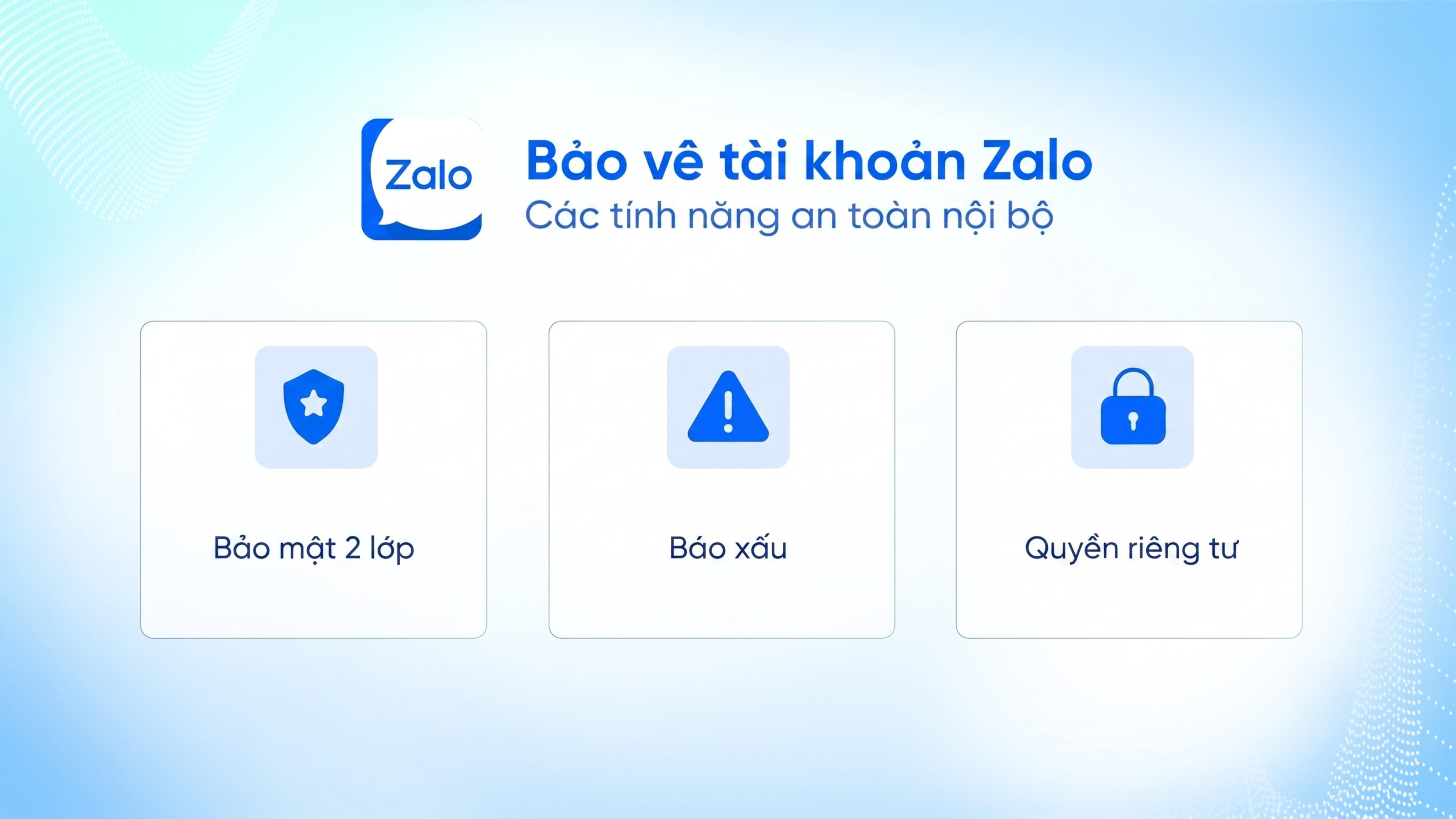  Các tính năng giúp người dùng bảo vệ tài khoản trên Zalo. 