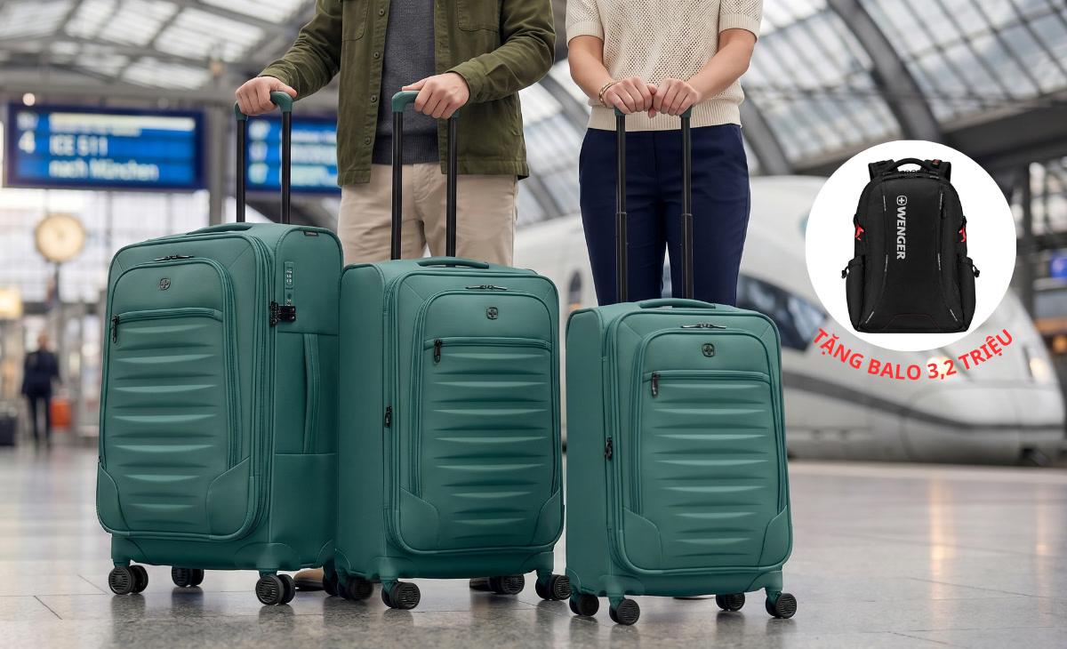 Cơ hội sở hữu vali, balo chính hãng với mức giá ưu đãi từ hãng chỉ diễn ra trong tháng 8, áp dụng tại hệ thống cửa hàng và website của House Of Luggage. Ảnh: Wenger.