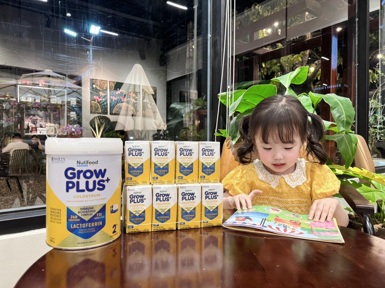  Chăm sóc đề kháng với Nutifood GrowPLUS+ Colostrum Lactoferrin được nhiều cha mẹ áp dụng cho con. 