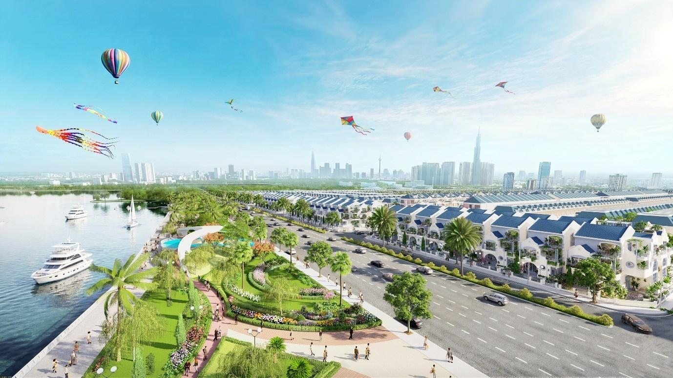  Hiep Phuoc Premia có quy mô 80 ha, sở hữu hơn 1 km bờ sông Soài Rạp, ngay Depot Hiệp Phước của tuyến metro số 4. 