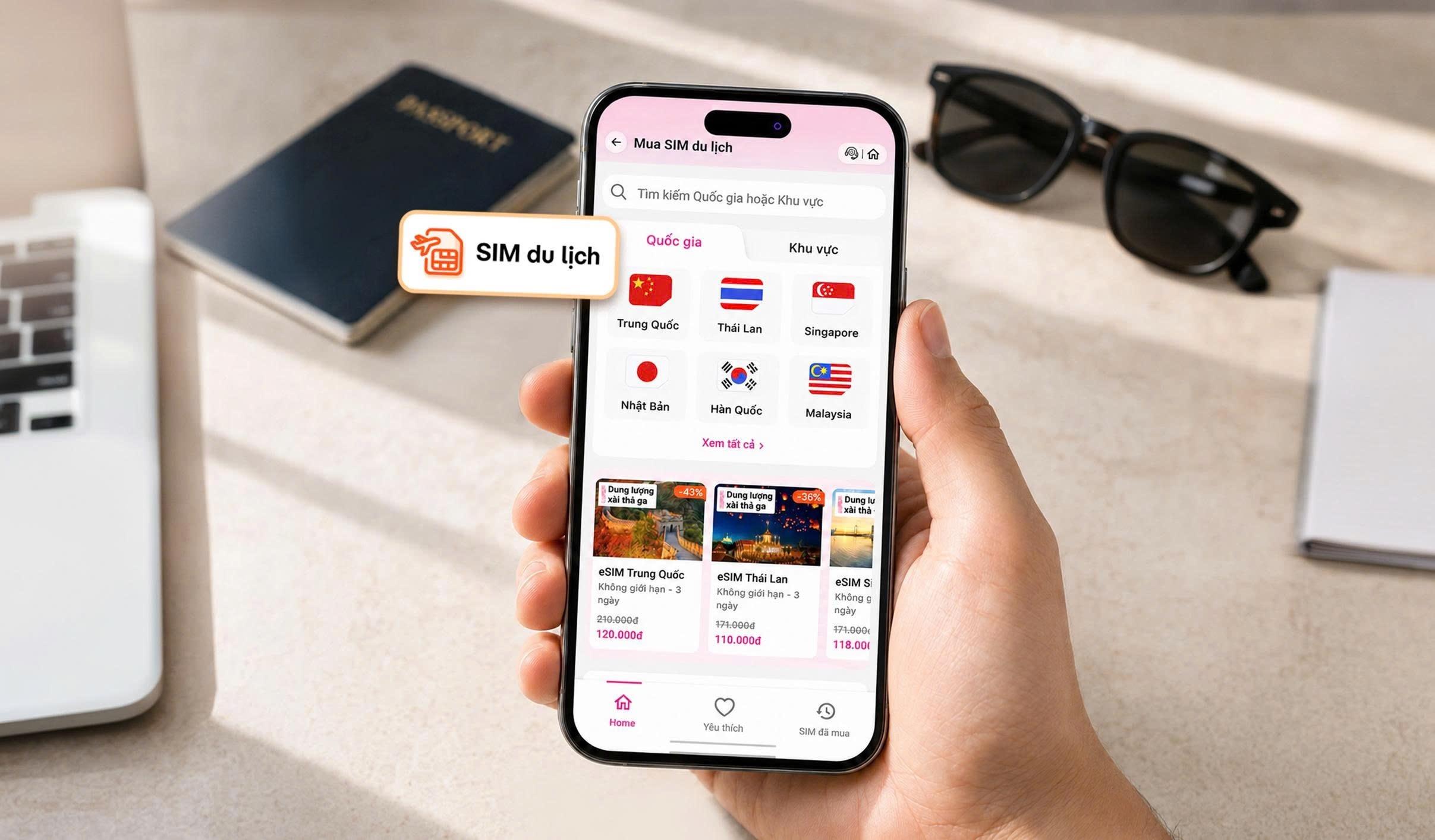 eSIM MoMo giúp người dùng kết nối Internet ngay khi vừa hạ cánh tại hơn 200 quốc gia và vùng lãnh thổ.