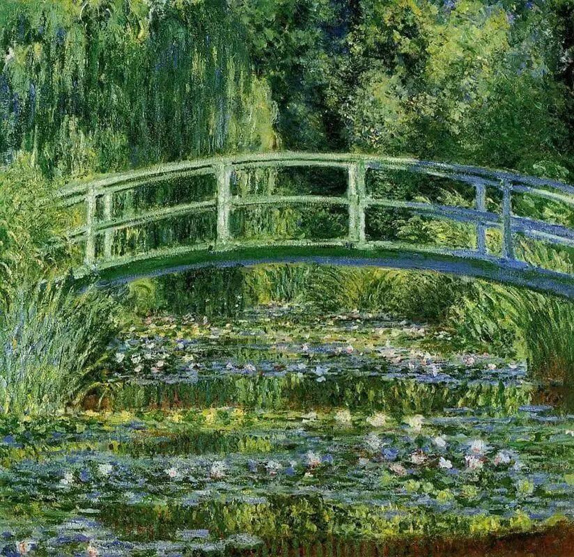  Tác phẩm Bridge over a Pond of Water Lilies (Cầu bắc qua ao hoa súng) (1899) của họa sĩ trường phái Ấn tượng người Pháp Claude Monet. Ảnh: WireImage.