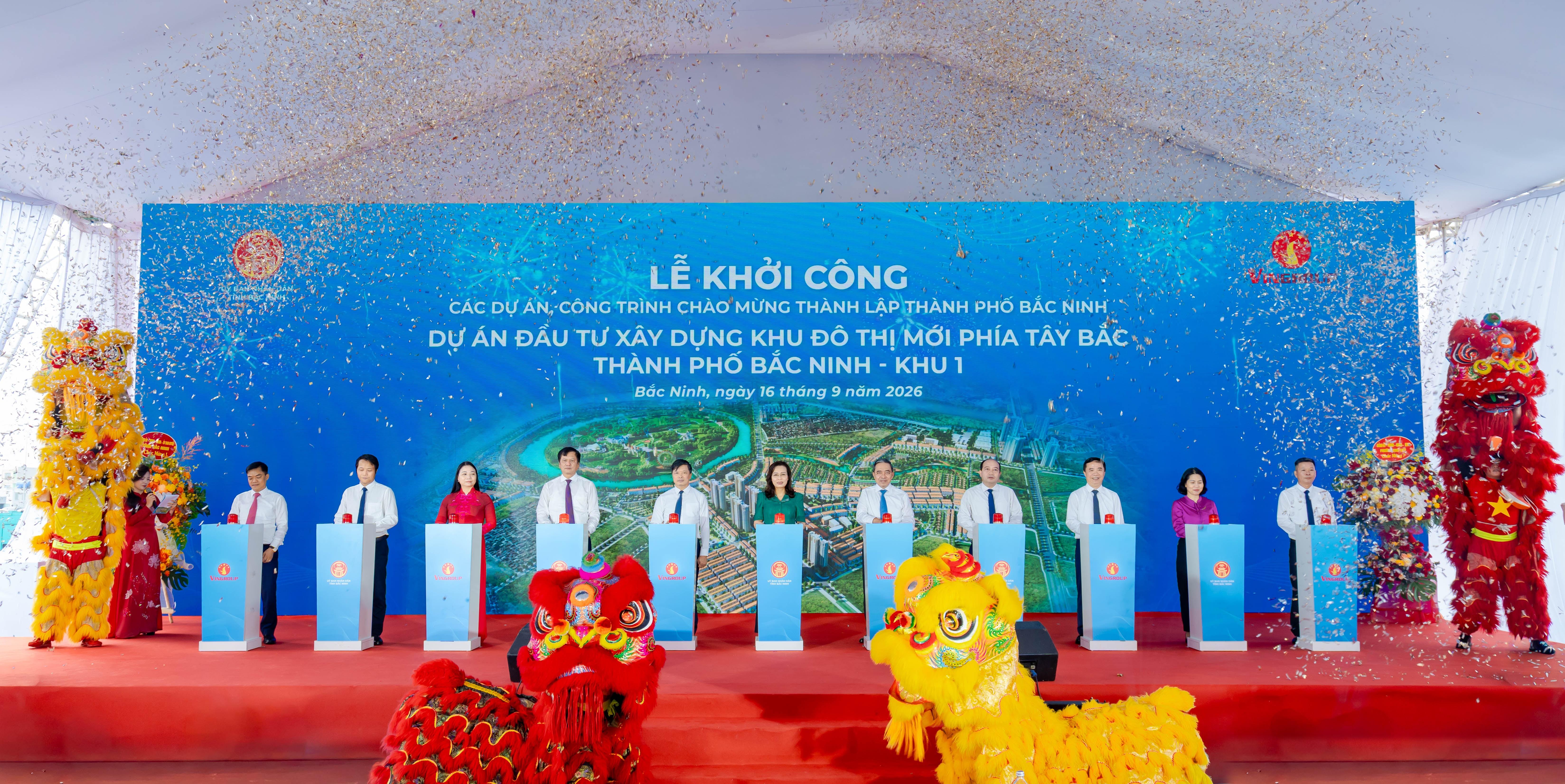 Dự án đầu tư xây dựng khu đô thị mới phía tây bắc TP Bắc Ninh - Khu 1, hay Vinhomes King Park, chính thức khởi công.
