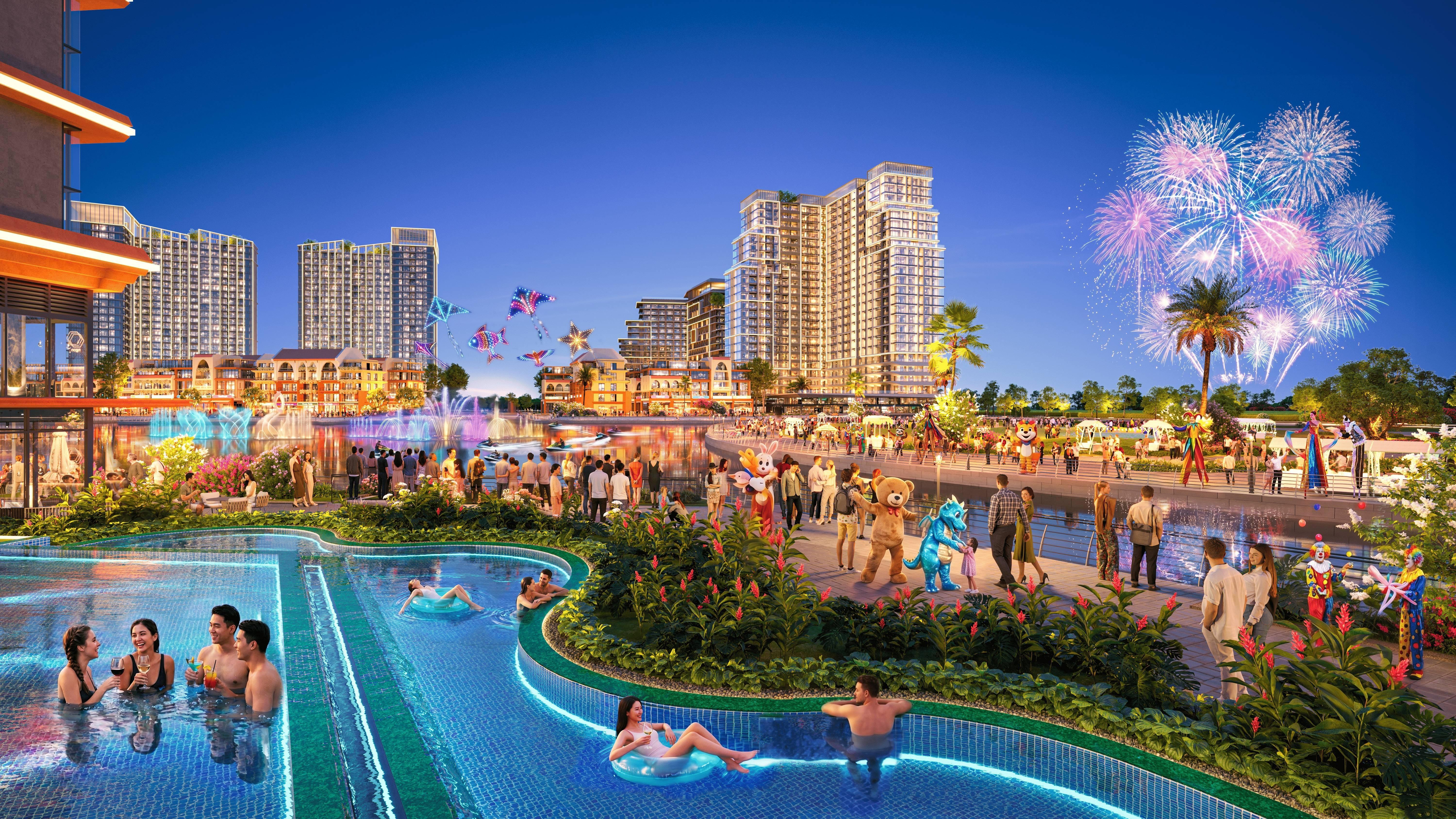 Festival Island kế cận quy tụ chuỗi lễ hội rực rỡ, phố mua sắm sầm uất và kinh tế đêm 24/7. 