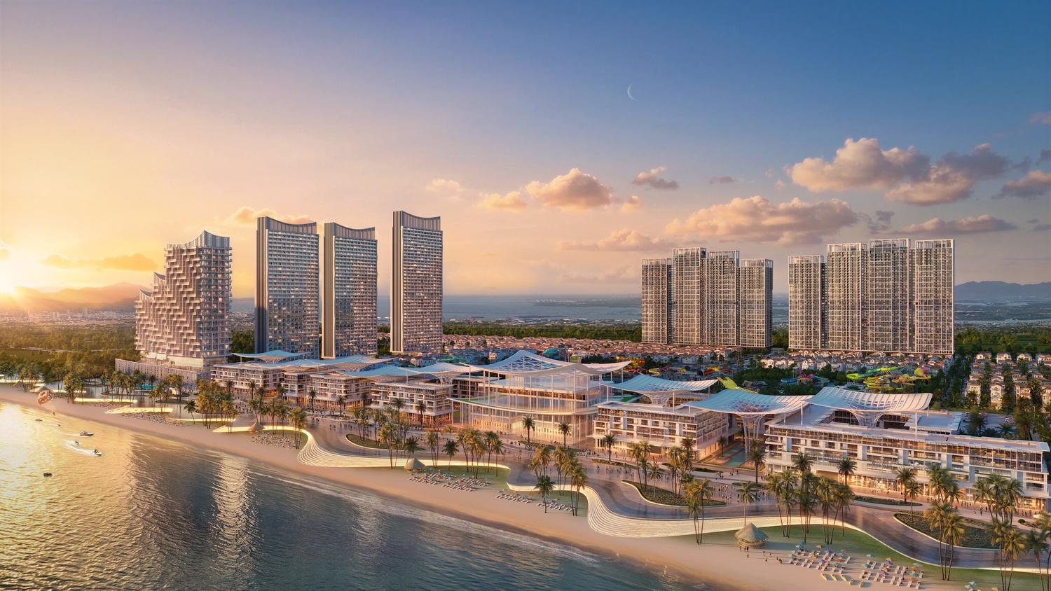 Beachtro Tower đón tiềm năng phát triển của loạt công trình hạ tầng. Ảnh phối cảnh: Sun Property.