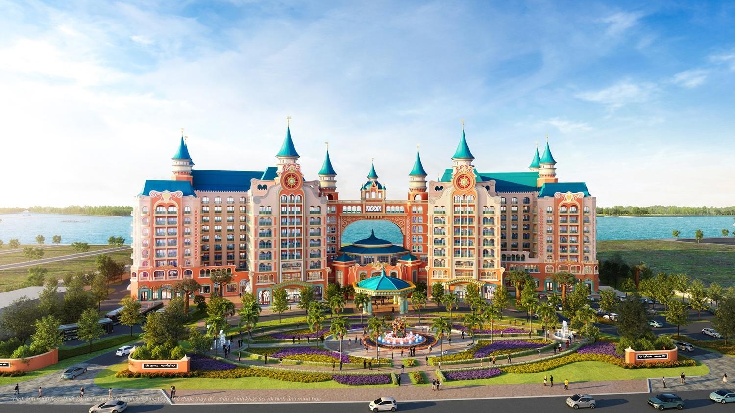 Vinpearl Dream Palace Hotel dẫn lối du khách vào chuyến “xuyên không” qua những nền văn minh. Ảnh phối cảnh dự án.