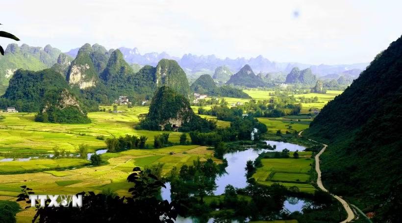 Mùa Thu Ngọc Côn đẹp như một bức tranh. (Ảnh: Quốc Đạt/TTXVN)