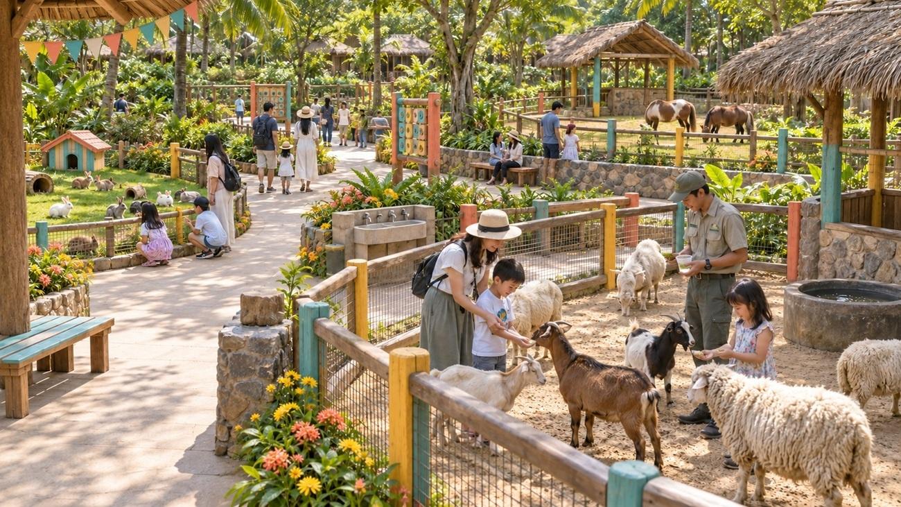  Các hoạt động giải trí tại Kid Zoo dự kiến giúp trẻ tìm hiểu đời sống động vật và học cách tương tác phù hợp qua những cuộc gặp gần gũi. Ảnh phối cảnh. 
