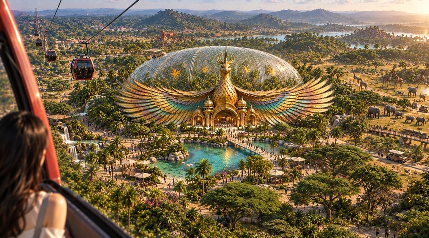  Nhà chim tự do rộng 3 ha - công trình điểm nhấn trong hành trình khám phá thiên nhiên 5 châu tại Safari Cần Giờ. Ảnh phối cảnh. 