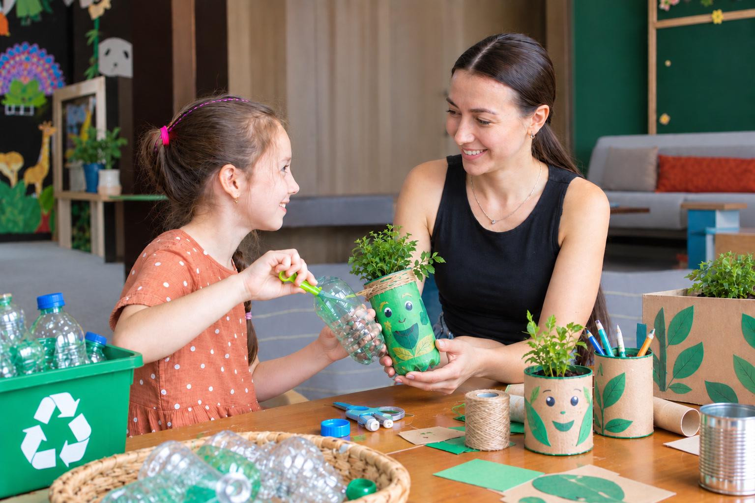 Hoạt động tái chế tại Kids Club.