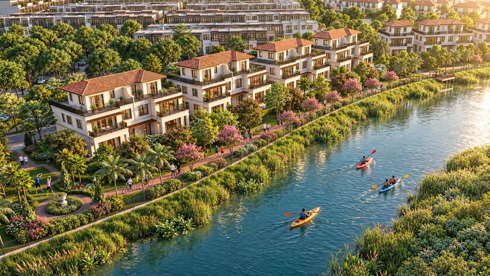 Không gian sống gắn liền với sông nước tại Izumi Canaria.