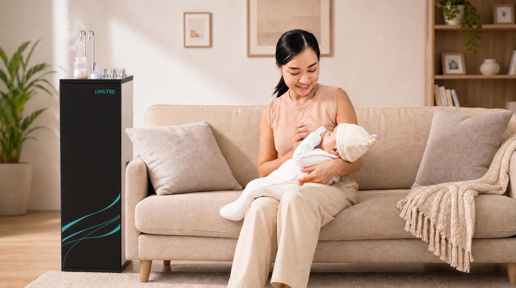  Ba chế độ nước giúp cha mẹ tiết kiệm thời gian chuẩn bị nước, có thêm thời gian dành cho con. 