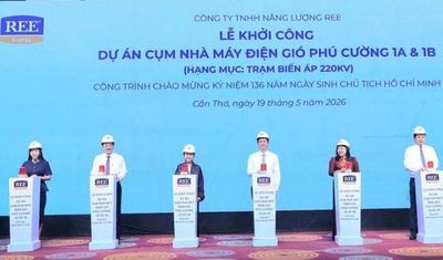REE khởi công hạng mục trạm biến áp 220kV Dự án điện gió Phú Cường 1A và 1B