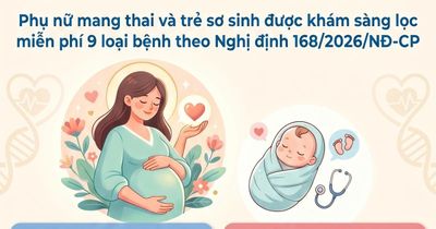 Infographic: Khám sàng lọc miễn phí 9 loại bệnh bẩm sinh cho phụ nữ mang thai và trẻ sơ sinh