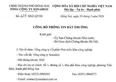 Trưởng Ban Kiểm soát của Tổng Công ty Sonadezi bị khởi tố