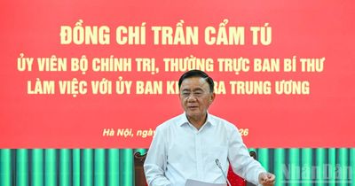 [Ảnh] Thường trực Ban Bí thư Trần Cẩm Tú làm việc với Ủy ban Kiểm tra Trung ương
