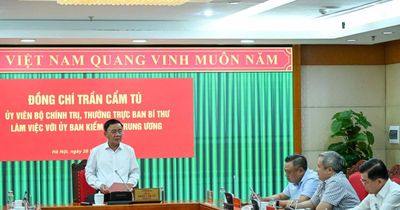 Thường trực Ban Bí thư Trần Cẩm Tú làm việc với Ủy ban Kiểm tra Trung ương