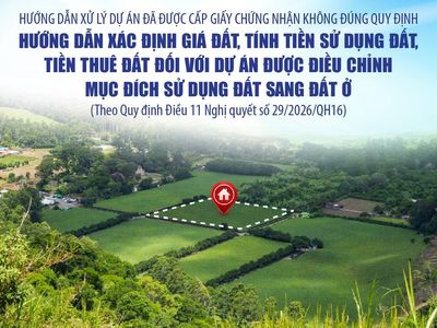 Hướng dẫn xác định giá đất, tính tiền sử dụng đất, tiền thuê đất đối với dự án được điều chỉnh mục đích sử dụng đất sang đất ở