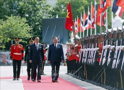 Lễ đón Tổng Bí thư, Chủ tịch nước Tô Lâm và Phu nhân thăm chính thức Vương quốc Thái Lan