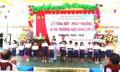Xã Vĩnh Hựu: Trường Tiểu học Nguyễn Thị Tốt hoàn thành xuất sắc các chỉ tiêu năm học 2025 - 2026