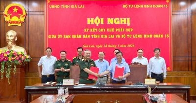 UBND tỉnh Gia Lai và Bộ Tư lệnh Binh đoàn 15 ký kết quy chế phối hợp