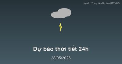 Thời tiết đất liền 24h tới (29/05/2026): Trung Bộ nắng nóng gay gắt, Bắc Bộ mưa dông to