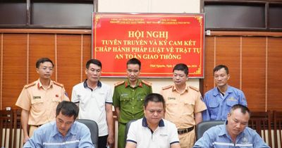 Thái Nguyên: Tuyên truyền và ký cam kết chấp hành pháp luật về TTATGT cho doanh nghiệp và lái xe