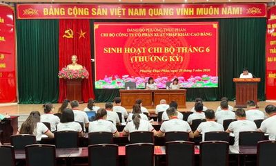 Đảng ủy phường Thục Phán sinh hoạt chi bộ mẫu đối với chi bộ loại hình doanh nghiệp