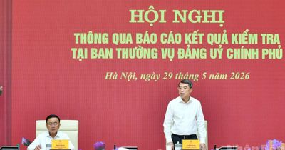 Hội nghị thông qua báo cáo kết quả kiểm tra tại Ban Thường vụ Đảng ủy Chính phủ