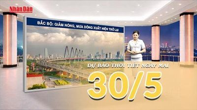 [Video] Dự báo thời tiết đêm nay và ngày mai ngày 30/5/2026: Mưa dông trở lại miền Bắc, oi nóng suy giảm tại miền Trung