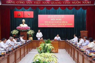 Thông qua kết quả kiểm tra tại Ban Thường vụ Thành ủy TP Hồ Chí Minh