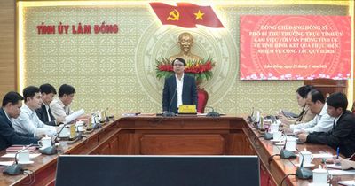 Phó Bí thư Thường trực Tỉnh ủy Lâm Đồng Đặng Hồng Sỹ làm việc với Văn phòng Tỉnh ủy