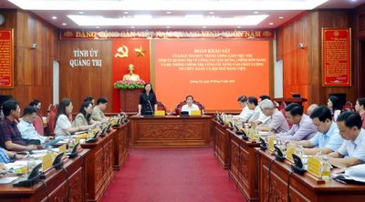 Ban Tổ chức Trung ương khảo sát công tác xây dựng Đảng tại Quảng Trị