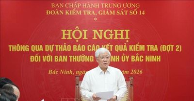 Phó Chủ tịch Thường trực Quốc hội Đỗ Văn Chiến chủ trì Hội nghị thông qua dự thảo báo cáo kết quả kiểm tra đối với Ban Thường vụ Tỉnh ủy Bắc Ninh
