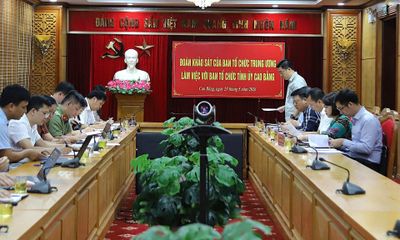 Ban Tổ chức Trung ương làm việc với Ban Tổ chức Tỉnh ủy về công tác cán bộ và bảo vệ chính trị nội bộ