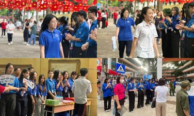 Sĩ tử 2K11 tự tin bước vào bài thi Ngữ văn, bắt đầu kỳ thi lớp 10 ở Hà Nội