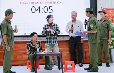 Hai xã Giang Thành, Vĩnh Điều tổ chức Hội thi Lực lượng tham gia bảo vệ an ninh, trật tự ở cơ sở giỏi