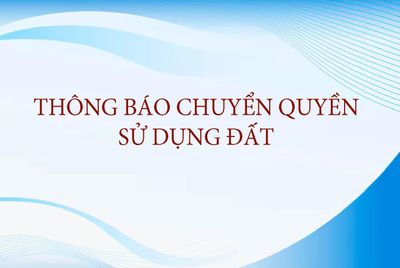 Chi nhánh Văn phòng Đăng ký đất đai Ninh Phước thông báo chuyển quyền sử dụng đất