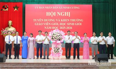 Xã Ninh Cường tuyên dương, khen thưởng giáo viên, học sinh giỏi năm học 2025-2026
