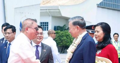 [Ảnh] Tổng Bí thư, Chủ tịch nước và Phu nhân bắt đầu thăm cấp Nhà nước tới Philippines