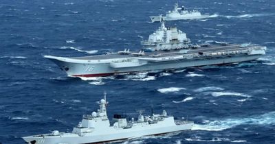 Tàu hộ vệ tên lửa Type 054B lần đầu gia nhập biên đội tàu sân bay Liêu Ninh