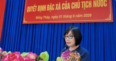 Thứ trưởng Đặng Hoàng Oanh dự Lễ công bố quyết định đặc xá năm 2026 tại Trại giam Cao Lãnh