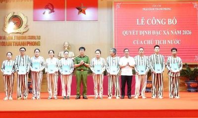 Trại giam Thanh Phong công bố Quyết định đặc xá năm 2026 của Chủ tịch nước